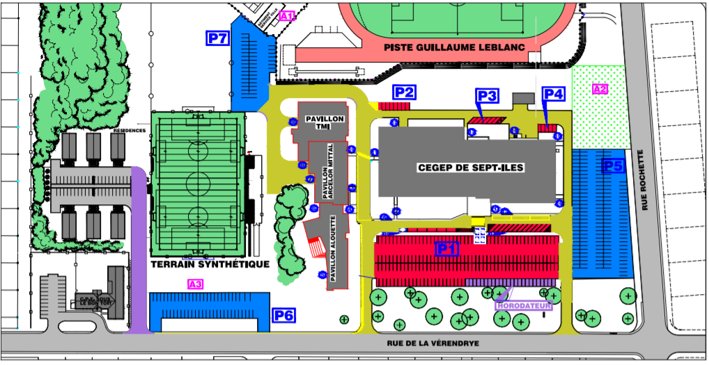 Plan du parc de stationnement