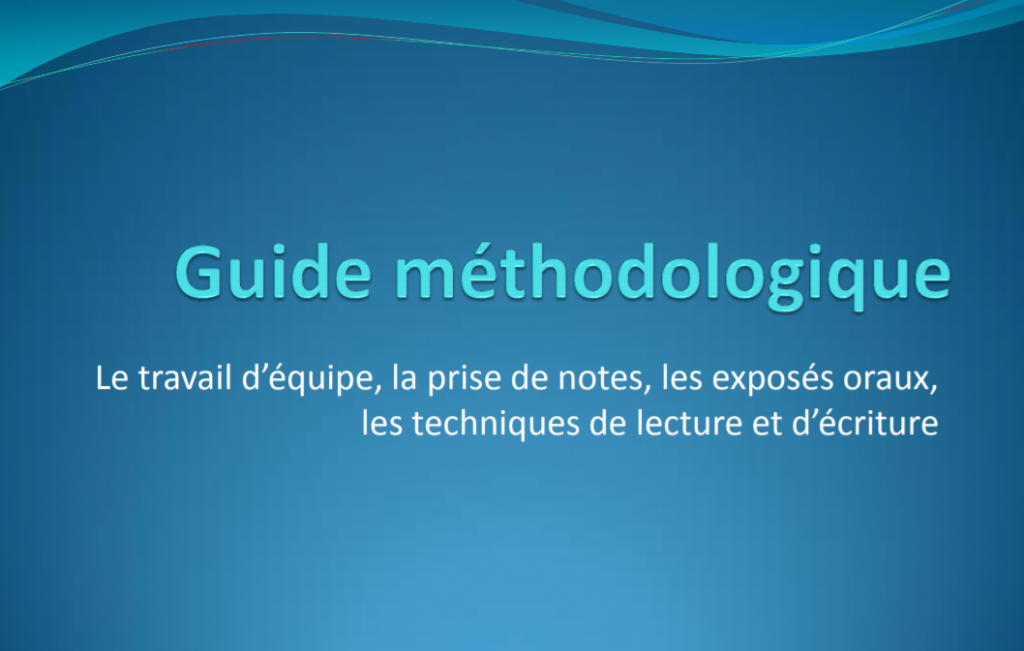 Diapositive 4 - Guide méthodologique