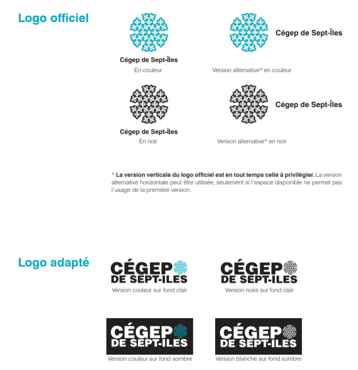 Images des logos officiel et adapté